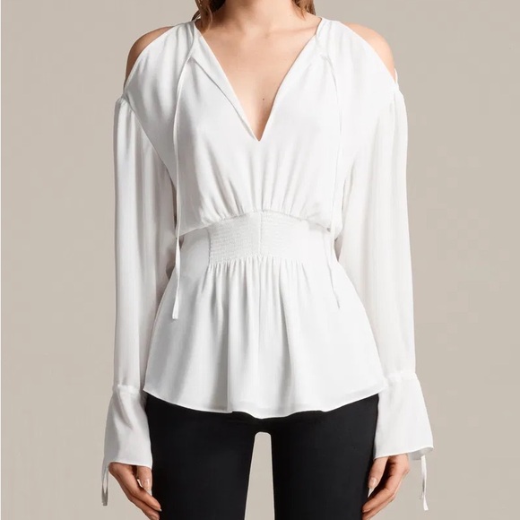 ALLSAINTS Lavete Top - Black - Small - Picture 1 of 5